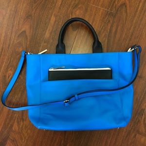 Halogen Leather Tote with Removable Clutch